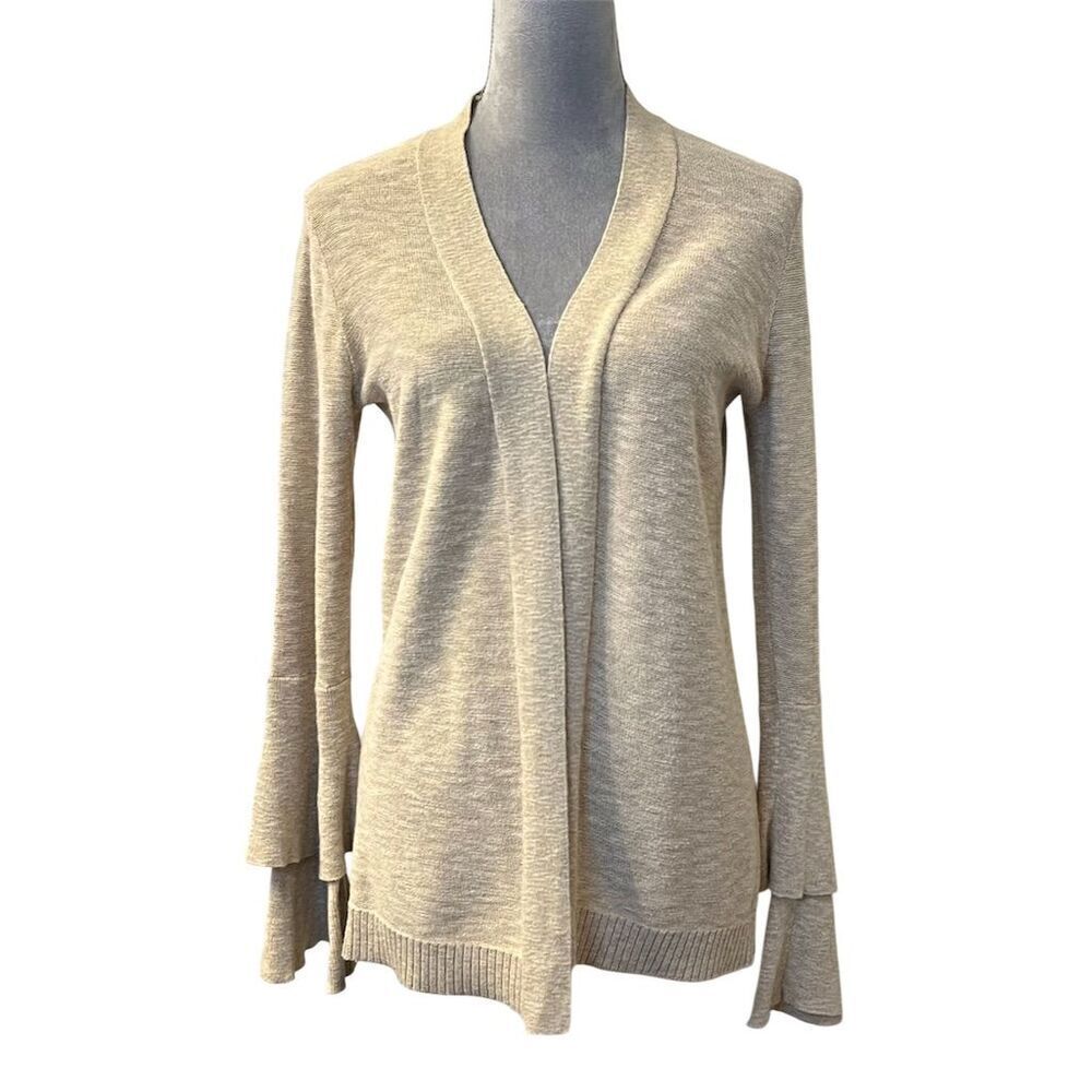 J. Crew Women's S Beige Cardigan Sweater Bell Sleeve Casual Y2K Business Casual
